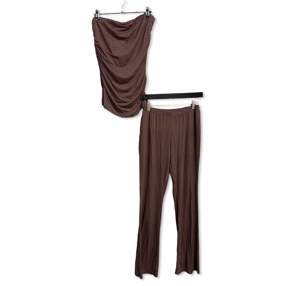 Superdown annalise pants set Chocolate Brown top outfit Revolve New M - Picture 4 of 8